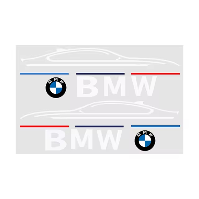 BMW M PERFORMANCE samolepka na zpětné zrcátko (sada 2ks) - bílá