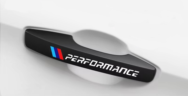 BMW M PERFORMANCE samolepka na kliku dveří 4 kusy - bílá