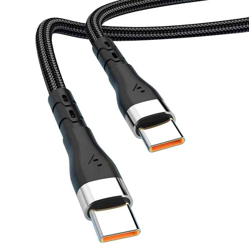 Nabíjecí a datový kabel pro rychlé nabíjení 65W USB-C na USB-C - délka 1m - opletený - černý